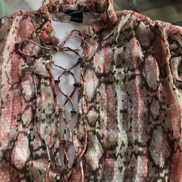 Moda International Tops - Moda International Pink/Brown Blouse.18206